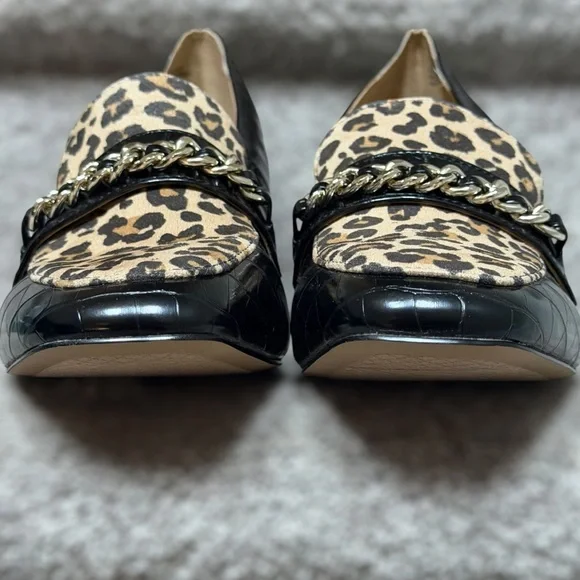 NEW Crown & Ivy Scarlett Cheetah Croc Embossed Block Heel Pumps Women’s 10 Chic - Picture 4 of 13